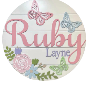 Flower Nursery Name Sign – Blush Butterfly Garden