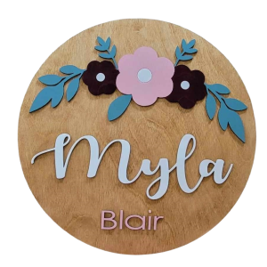 Flower Nursery Name Sign – Minimal Floral Sprig