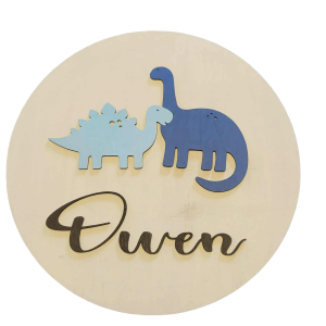 Little Critters Nursery Name Sign – Dinosaur Duo