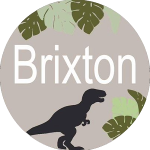 Little Critters Nursery Name Sign – Dinosaur Silhouette Leaves