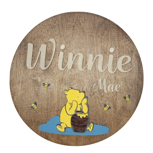Winnie the Pooh Baby Name Nursery Sign