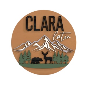 Woodland Nursery Name Sign with Bear, Deer & Mountains